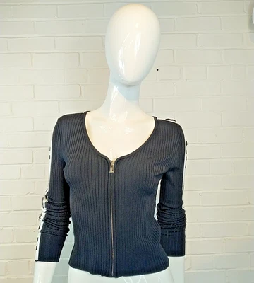 Cárdigan Hugo Boss Damas Cremallera Top Talla Mediana/10 Nuevo Con Etiquetas PVP £189 Foto 1 de 4
