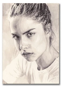 REBECCA BAGNOL MODEL PORTRAIT ORIGINAL DRAWING - Picture 1 of 1