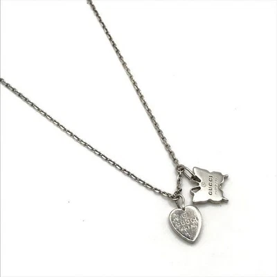 GUCCI Corazón Mariposa Dije Collar Colgante Plata de Ley 925 SV925 Usado Foto 1 de 4
