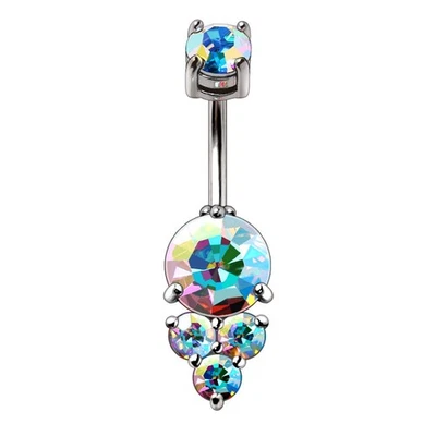316L Stainless Steel Enchanted Aurora Borealis Navel Rings - Image 1 of 3