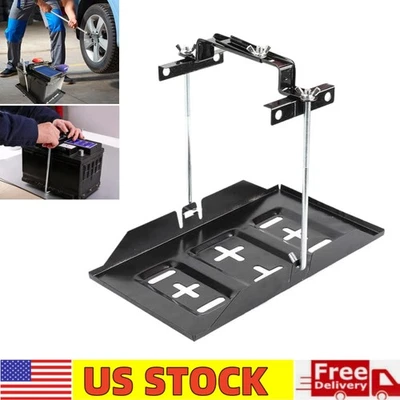 Bandeja de montaje de batería ajustable para automóvil RV barco soporte de batería base abrazadera EE. UU. Foto 1 de 4