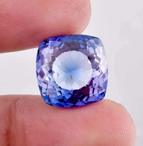 Flawless Natural 9.56 Ct Cushion Cut Certified Blue Sapphire Loose Gemstone - Picture 1 of 5