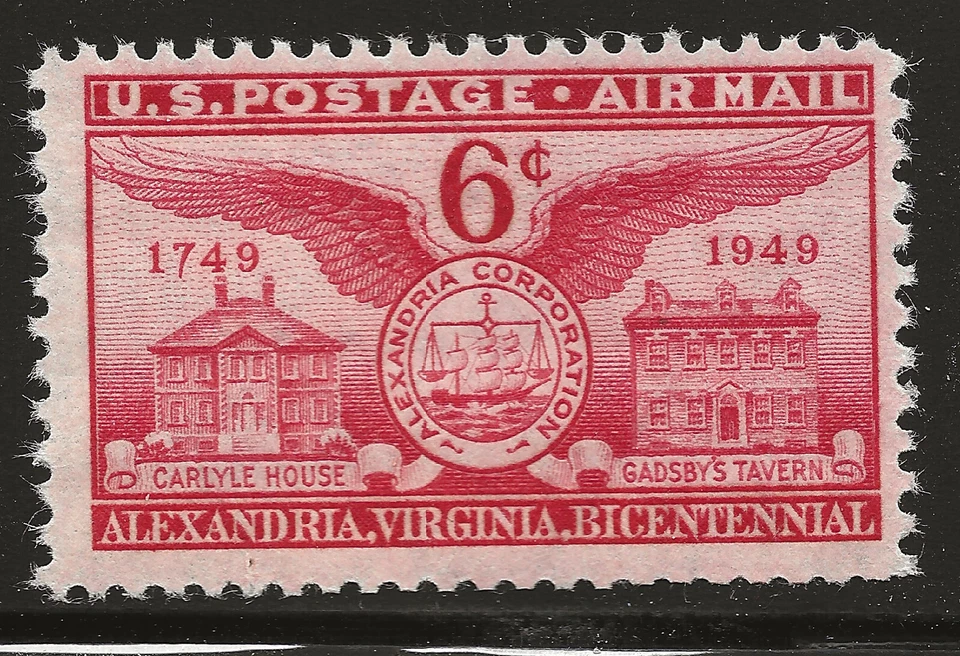 US Scott #C40, Single 1949 Air Mail 6c FVF MNH - Image 1 of 1