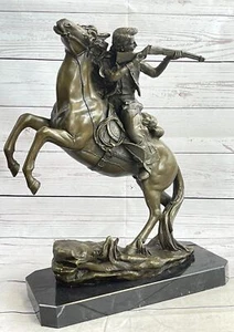 Vintage Cowboy Horse Bronze Statue Sculpture Signed Original Western Art Sale - Picture 1 of 7