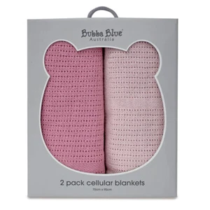 2PK Bubba Blue Nordic Bamboo 70x90cm Soft Cellular Blanket Baby 0-12m Berry/Rose - Picture 1 of 6