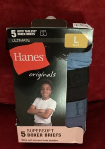 Boys NWOT "Hanes 5 Boys Tagless Boxer Briefs.Various colors Size L 12-14Reg. $26 - Picture 1 of 2