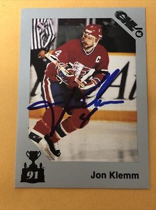 Jon Klemm Signed Spokane Chiefs WHL Card 1 Colorado Avalanche