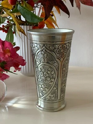 Danish House Doctor stilvolle moderne Messing Silber Vase innen Blume - Bild 1 von 3