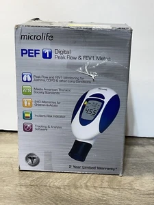NEW FACTORY SEALED MICROLIFE PEAK FLOW RESPIRATORY METER MEASURES PEF FEV1 Read! - Picture 1 of 12
