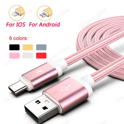 1M USB Data Charger Quik Charging Cable fit iPhone iOS 8 11 13 14 Android Type-C - Image 1 of 4