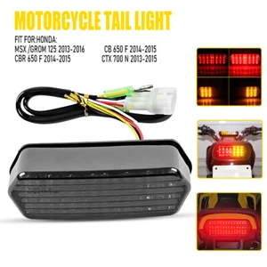 Integrated Motorcycle LED Brake Tail Light Turn Signal For Honda MSX125/Grom125 - Picture 1 of 11