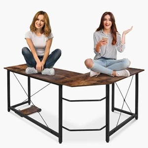 Corner L Shaped Desk Computer Gaming Laptop Table Workstation Home Office - Picture 1 of 8