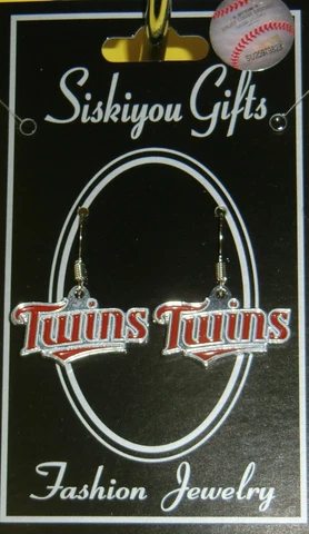 Minnesota Twins Dangle Earrings (chrome) MLB Licensed Baseball Jewelry Cover