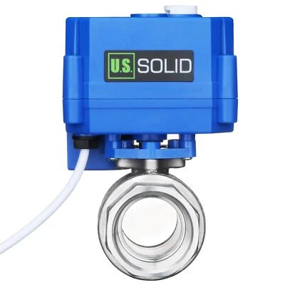 U.S. SOLID U. S. Solid Motorized Ball Valve w/ Hand Wheel 1in SS 3 Wire 1 Way Wiring
