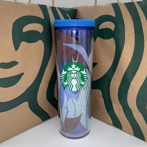 Starbucks Blue Leaves & Siren Grande 16 oz. Acrylic Travel Tumbler NWT - Picture 1 of 4