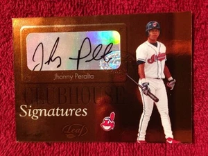Jhonny Peralta  Leaf ￼ Clubhouse Baseball Card AUTO SIGNED AUTOGRAPH INDIANS - Picture 1 of 6
