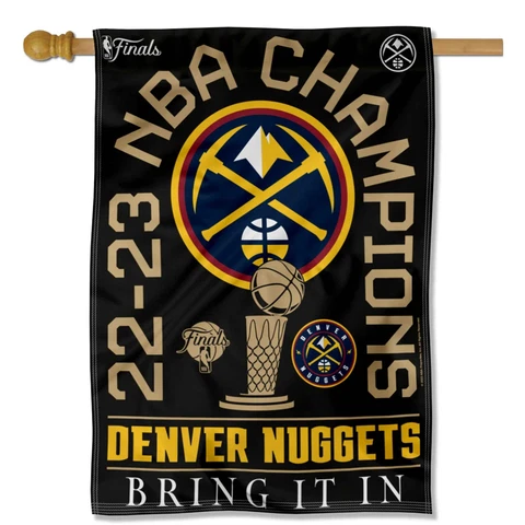 Denver Nuggets 2022 2023 Finals NBA Champions 28 in x 40 in House Banner Flag Cover