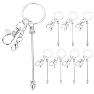 8 Pcs Beaded Key Chain Beadable Rings Reusable Keychain Miss Man - Picture 1 of 12