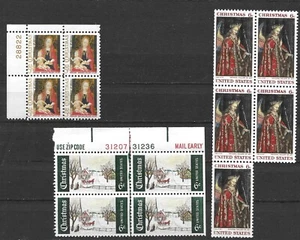Christmas 1966-69 Lot of 3 Blocks; x2 Plate Block + x1 Block of 4, MNH/OG *VF/XF - Picture 1 of 2