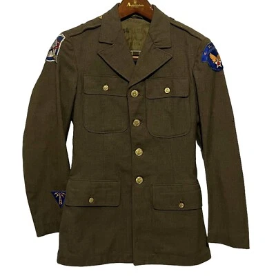 Named Harris 1940's WWII US Army Air Corp Jacket AACS Communications Specialists - Image 1 of 4