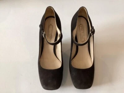 Cuña Mary Jane de gamuza bicolor negra/marrón Prada, para mujer 7,5 Foto 1 de 3