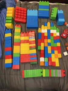 Lot Of 160+ Large Size Mega Blocks Assorted Colors & Size Blocks - Cars blocks - Picture 1 of 10