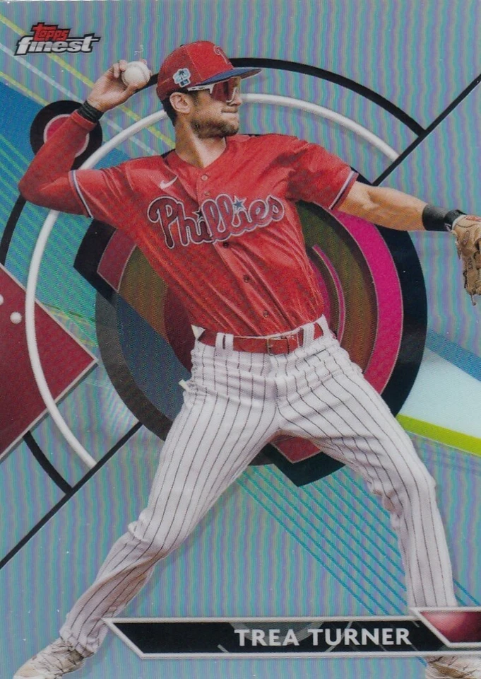 TREA TURNER FINEST REFRACTOR PHILADELPHIA PHILLIES #72 2023 23 TOPPS - Image 1 of 1