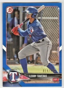 2018 BOWMAN DRAFT BLUE LEODY TAVERAS BD-177 014/150 RANGERS - Picture 1 of 2
