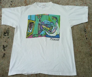 T-shirt Picasso bianca punto singolo XL del 1990 - Foto 1 di 6