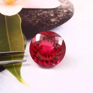 AAA Flawless 9.05 Ct Unheated Mozambique Blood Red Ruby Round Cut Loose Gemstone - Picture 1 of 6