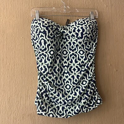Tommy bahama Strapless Bandeau swim suit  Top padded blue green White Tankini S - Image 1 of 4