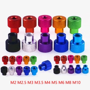 M2-M10 Knurled Thumb Nut Colourful Aluminum Alloy Through Hole Steps Hand Nuts - Picture 1 of 5