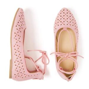 NWT Gymboree Pink Lace Up Flats Shoes Toddler and Kids Girl Sizes