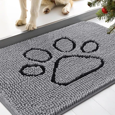 Tapete de porta de cachorro Smiry para patas enlameadas, tapete lavável antiderrapante absorvente, - Imagem 1 de 4