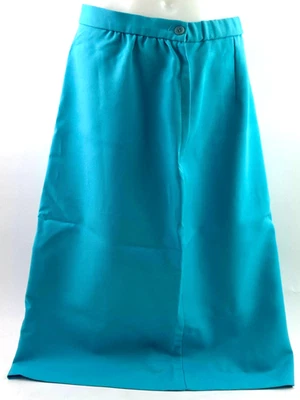 Falda Nikki Para Mujer 11/12 Hecha en EE. UU. Vintage Azul Aque Botón Cintura Elástica 2152 Foto 1 de 4