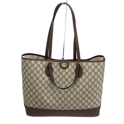 Bolso de Mano Mediano GUCCI Ophidia 778958 Lona Cuero Beige Marrón #KN505 Foto 1 de 4