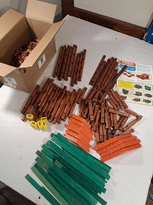 RARE Playskool Lincoln Logs 408 Piece 2 Frontiersman Set #858 Vintage 1970's - Image 1 of 4