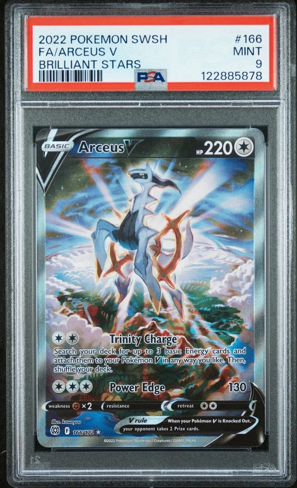PSA 9 MINT Arceus V (Alternate Full Art) 166/172 Brilliant Stars Holo ALT ART - Image 1 of 1