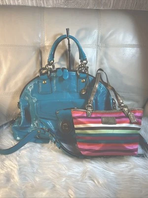 COACH Bag Pouch Y2K Limited Edition FRANCINE TURQUOISE LEGACY Crossbody - Image 1 of 4