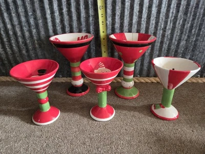 "Tipsy-Tini" Cerámica Navidad Martini vasos Foto 1 de 3