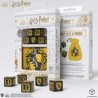 HARRY POTTER. JUEGO De Dados Y Bolsa HUFFLEPUFF MÁGICO DE ROL NUEVO - Imagen 1 de 4