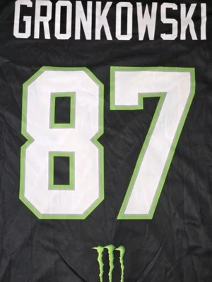 Camiseta Riddell Gronk XL Monster Rob Gronkowski # 87 Verde Blanco Negro # 2 Nueva en Paquete Foto 1 de 4