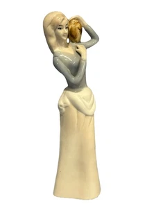 Young Lady Holding Jug Figurine 8 Inch Vintage Porcelain Faded Stamp ? - Picture 1 of 10