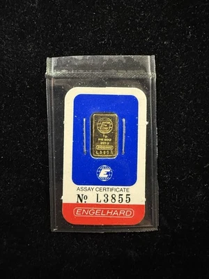 Engelhard 1g 999.9 Gram Gold Bar In Card COA #447 - Image 1 of 4