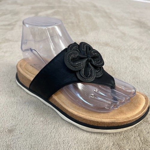 Sandali Clarks Collection donna 7 5 m infradito perizoma neri in pelle [S18]