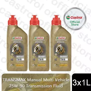 Castrol TRANSMAX Manual Multivehicle 75W-90 1L Transmission Fluid, 3 Pack - Picture 1 of 9