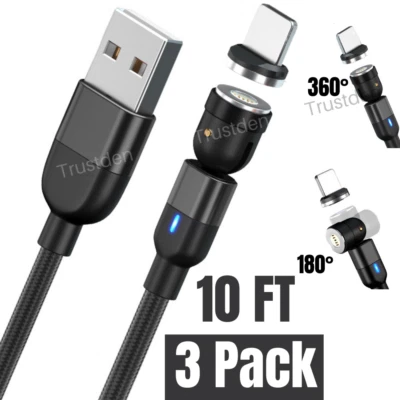 Cable cargador rápido USB magnético cable adaptador de carga para iPhone 13 12 11 XR 8 X Foto 1 de 4