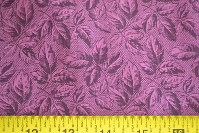 13" Long, Vintage, Plum & Burgundy Leaves Quilt Cotton, Cranston, N1270 - Image 1 of 4