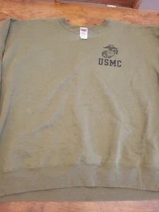Vintage USMC Sweatshirt Herren XL 90s Grün USA Marine Corps Military Gym Run - Bild 1 von 10