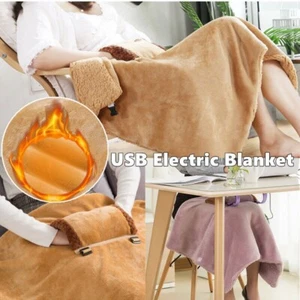 Manta eléctrica de felpa suave calefacción USB mezcla de cachemir calefacción USB - Imagen 1 de 10